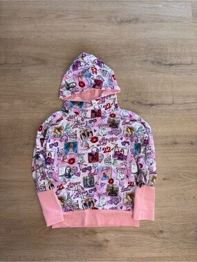 Taylor Swift Pink Graphic Hoodie with Pop-Art Prints